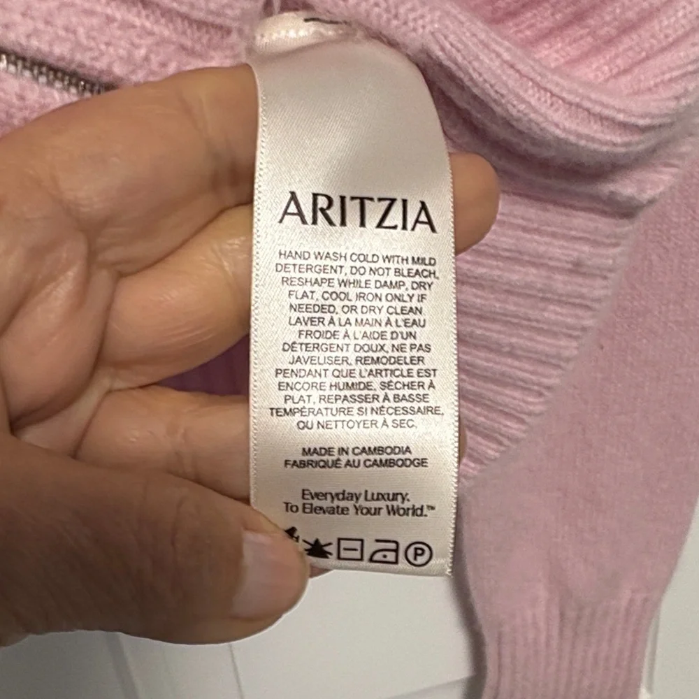 Aritzia Light Pink Zip-Front Hooded Cardigan - Picture 5 of 12